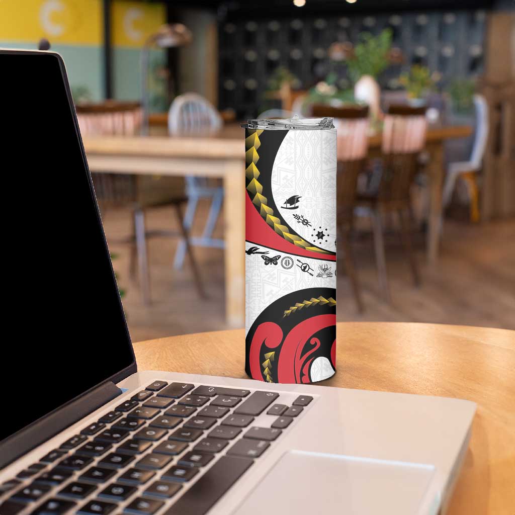 Papua New Guinea 50th Independence Anniversary Skinny Tumbler Special Style White Version - Polynesian Pride