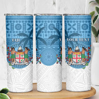 Personalised Fiji Skinny Tumbler Coat Of Arms Tagimoucia With Fijian Tapa Pattern LT05 - Polynesian Pride
