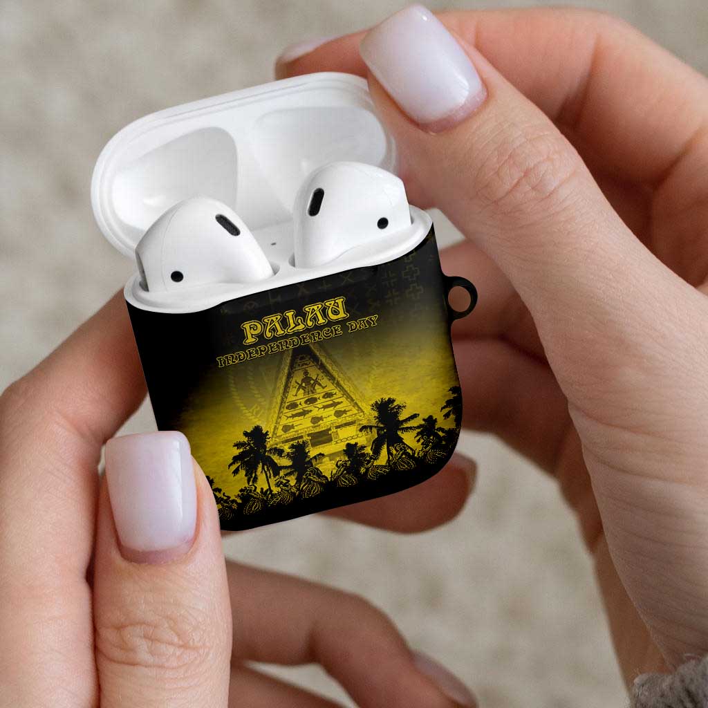Palau Independence Day AirPods Case Palauan Tattoo Pattern - Polynesian Pride