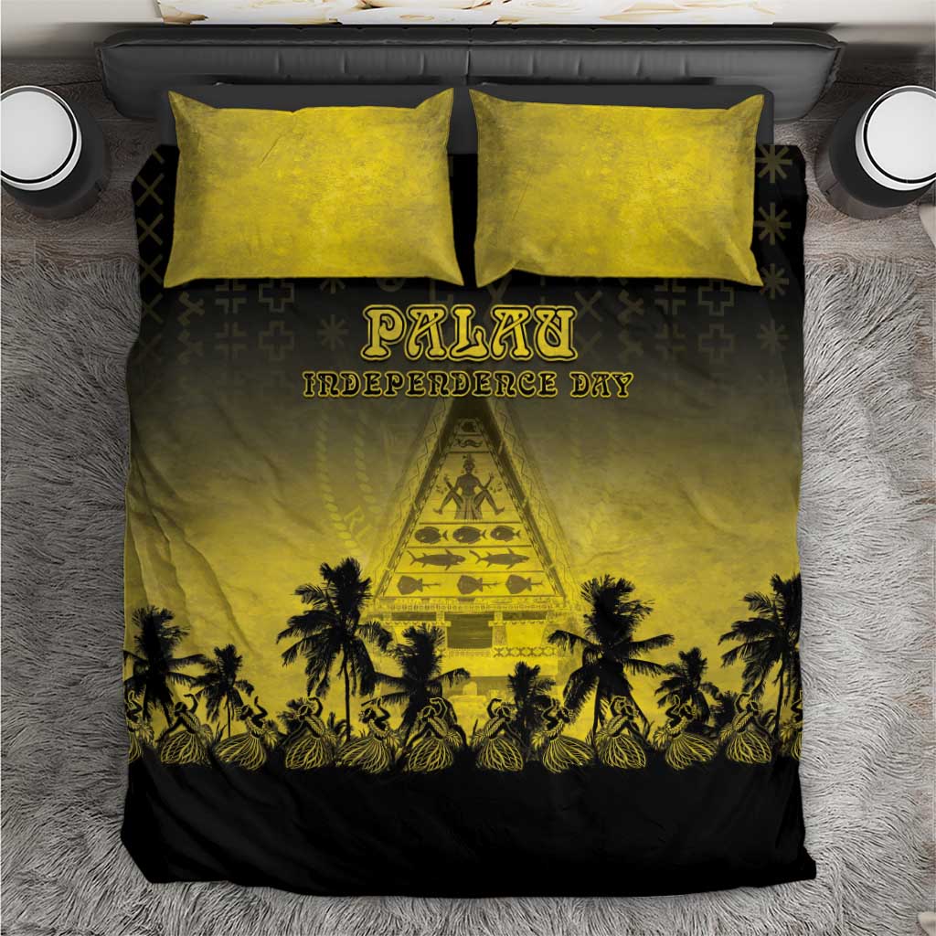Palau Independence Day Bedding Set Palauan Tattoo Pattern LT05 Black - Polynesian Pride