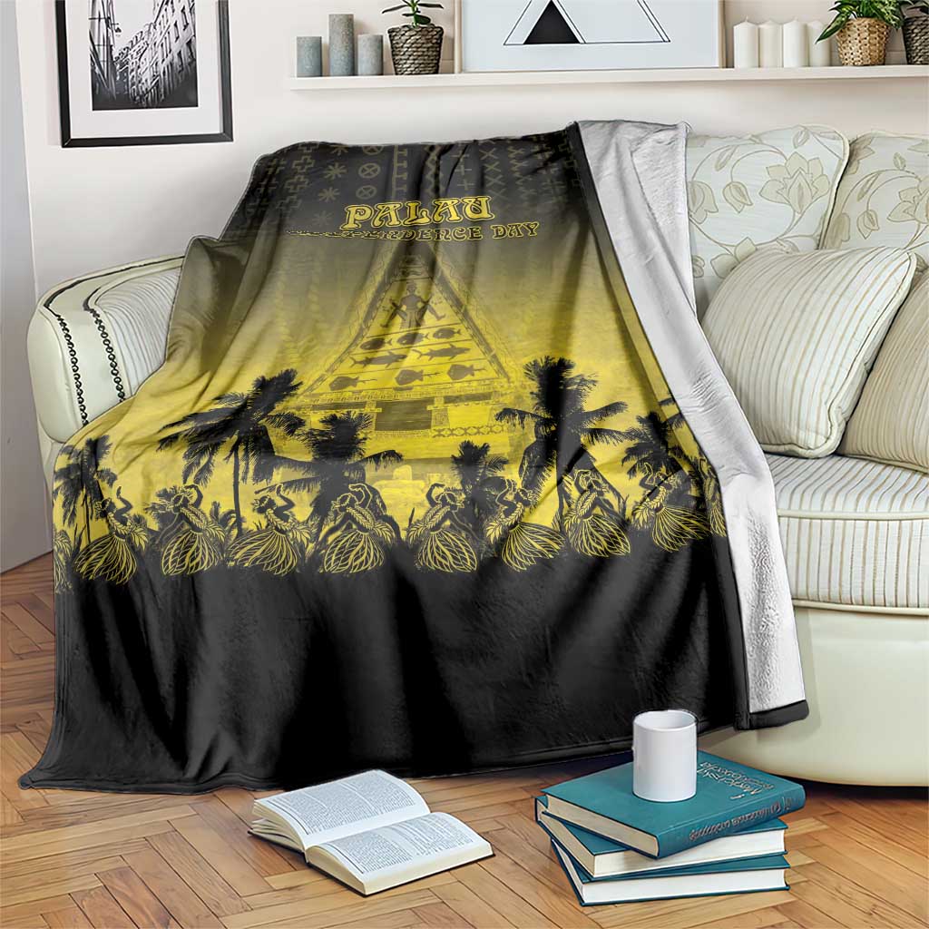 Palau Independence Day Blanket Palauan Tattoo Pattern LT05 Black - Polynesian Pride