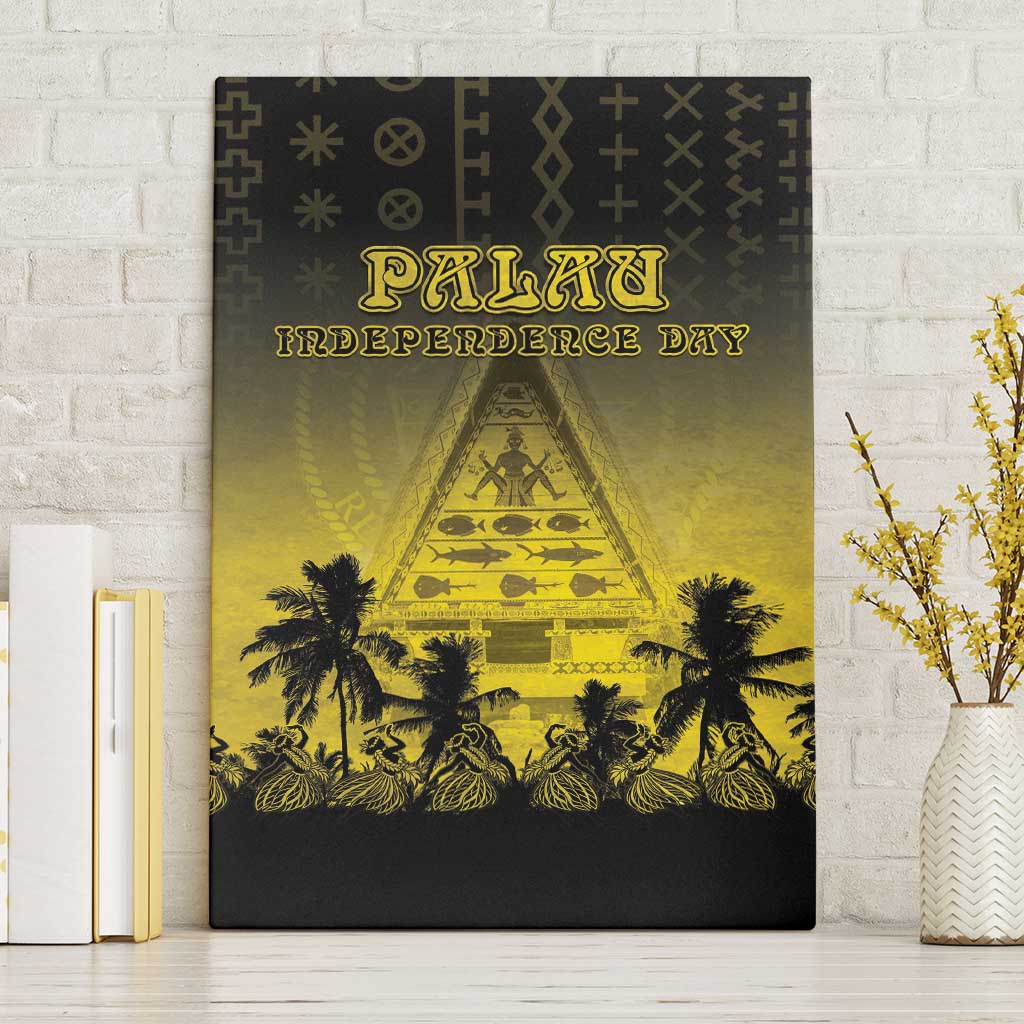 Palau Independence Day Canvas Wall Art Palauan Tattoo Pattern LT05 Without Frame Black - Polynesian Pride