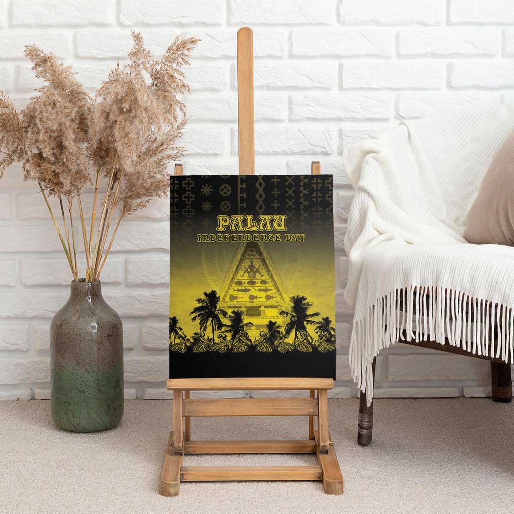 Palau Independence Day Canvas Wall Art Palauan Tattoo Pattern - Polynesian Pride
