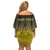 Personalised Palau Independence Day Family Matching Off Shoulder Short Dress and Hawaiian Shirt Palauan Tattoo Pattern - Polynesian Pride