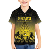 Personalised Palau Independence Day Kid Hawaiian Shirt Palauan Tattoo Pattern - Polynesian Pride
