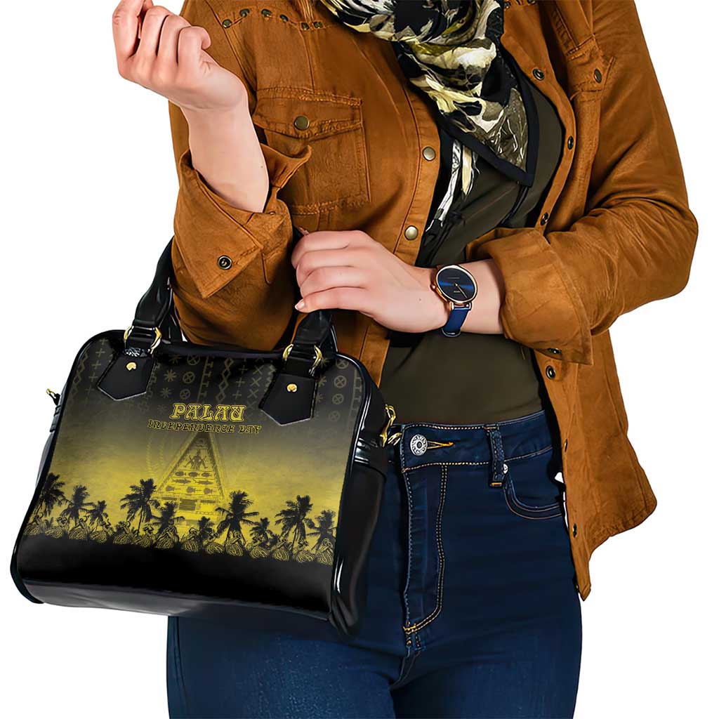 Palau Independence Day Shoulder Handbag Palauan Tattoo Pattern - Polynesian Pride