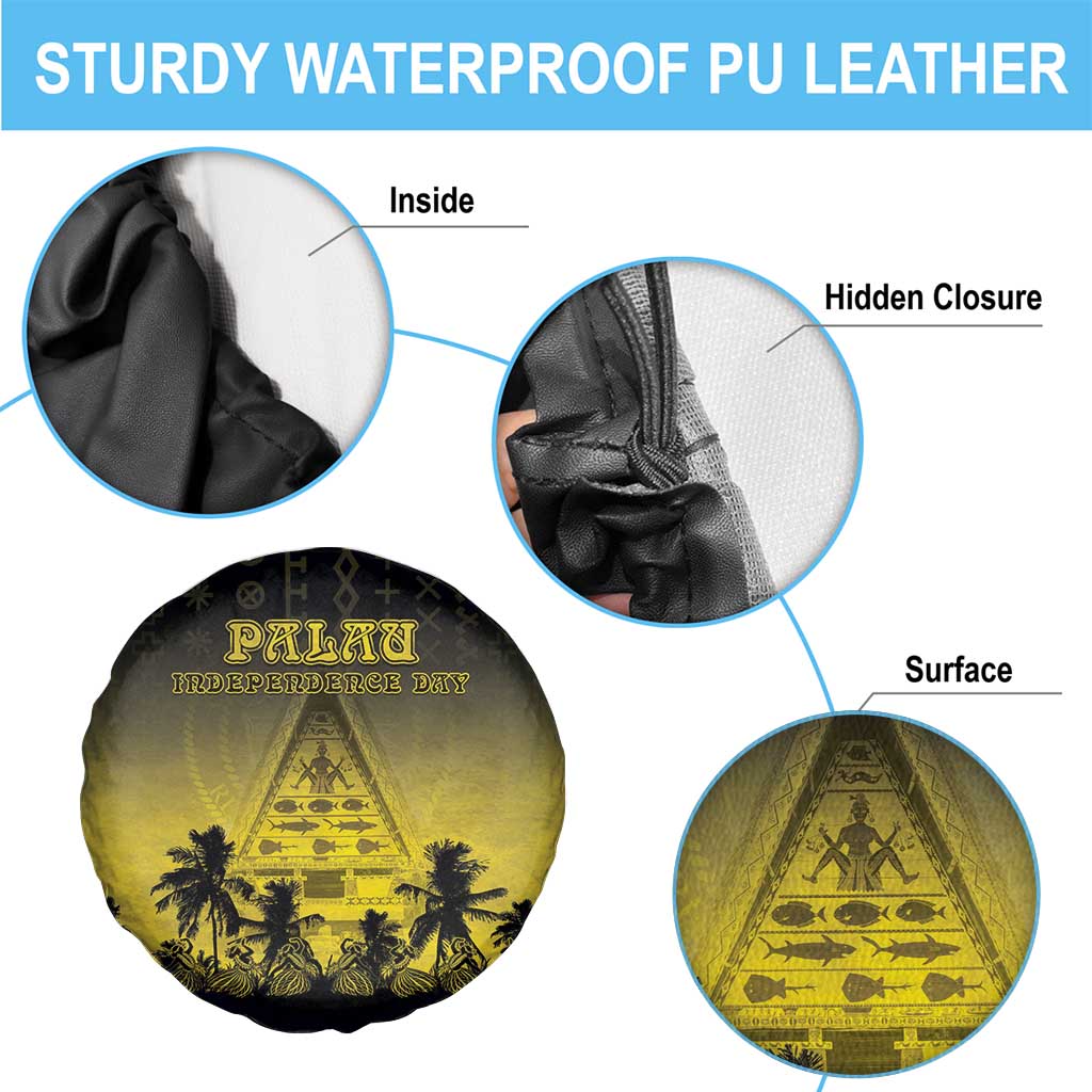 Palau Independence Day Spare Tire Cover Palauan Tattoo Pattern - Polynesian Pride