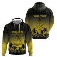 Personalised Palau Independence Day Zip Hoodie Palauan Tattoo Pattern - Polynesian Pride