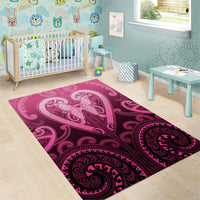 Aotearoa Breast Cancer Area Rug Maori Tribal Pattern LT05 - Polynesian Pride