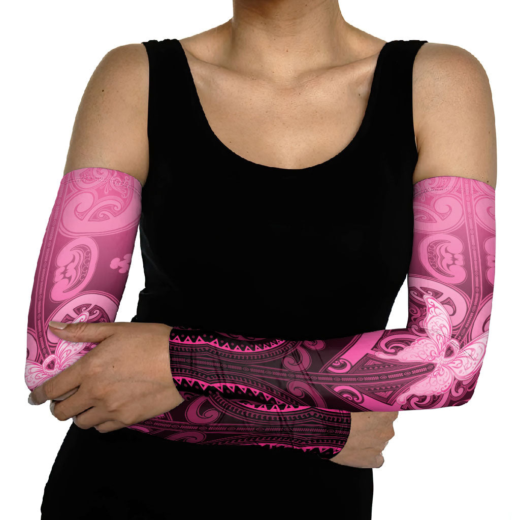 Aotearoa Breast Cancer Arm Sleeves Maori Tribal Pattern LT05 - Polynesian Pride