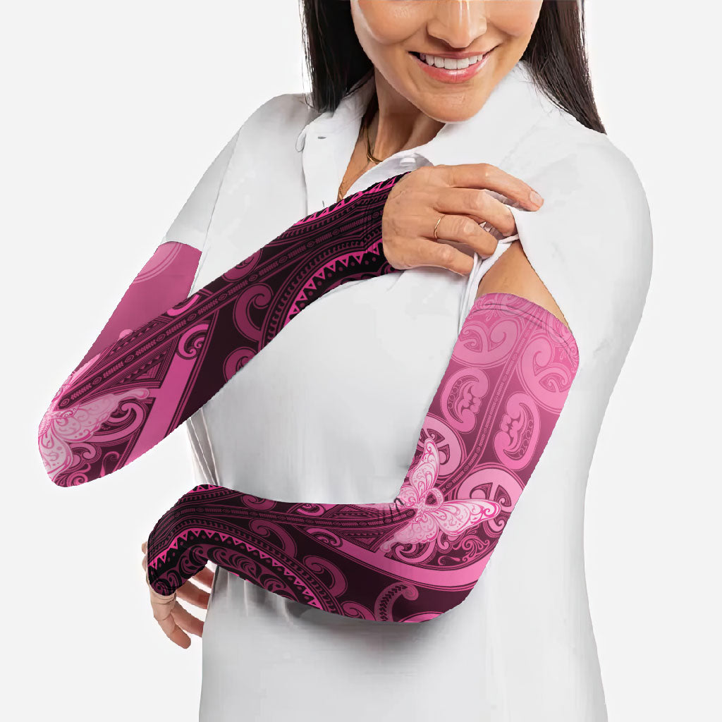 Aotearoa Breast Cancer Arm Sleeves Maori Tribal Pattern LT05 - Polynesian Pride