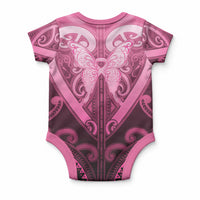 Aotearoa Breast Cancer Baby Onesie Maori Tribal Pattern LT05 - Polynesian Pride