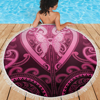 Aotearoa Breast Cancer Beach Blanket Maori Tribal Pattern LT05 - Polynesian Pride