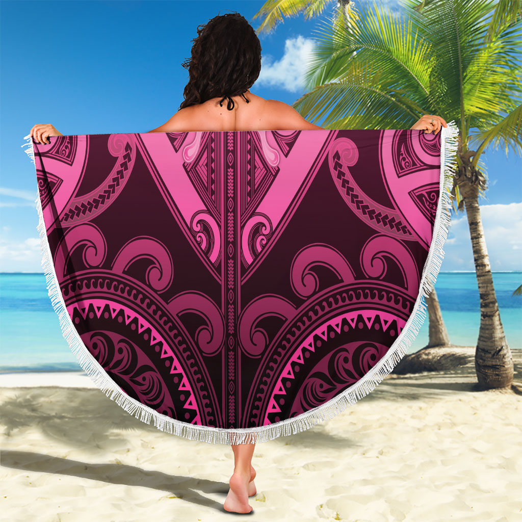 Aotearoa Breast Cancer Beach Blanket Maori Tribal Pattern LT05 - Polynesian Pride