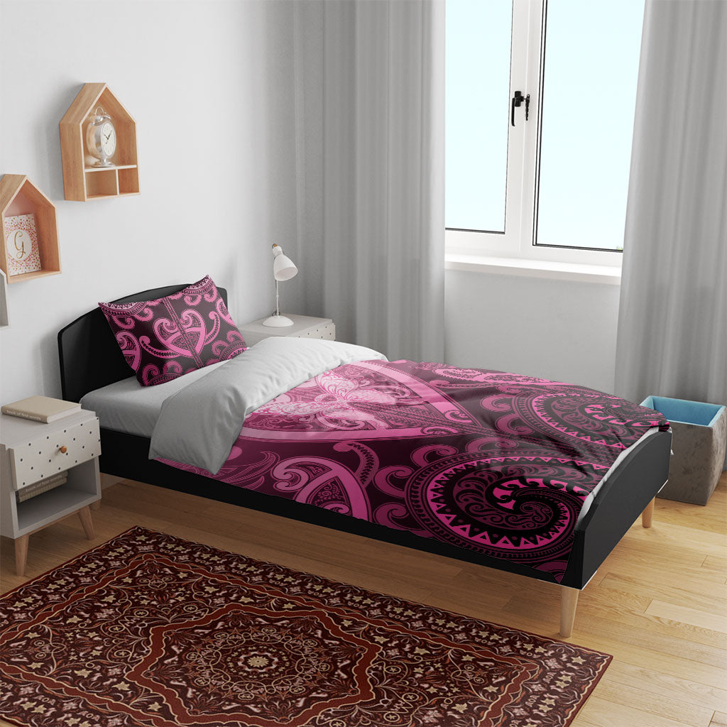 Aotearoa Breast Cancer Bedding Set Maori Tribal Pattern LT05 - Polynesian Pride