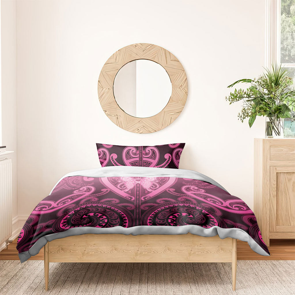 Aotearoa Breast Cancer Bedding Set Maori Tribal Pattern LT05 - Polynesian Pride
