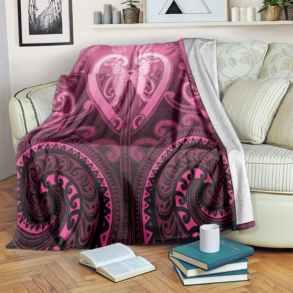 Aotearoa Breast Cancer Blanket Maori Tribal Pattern LT05 Pink - Polynesian Pride