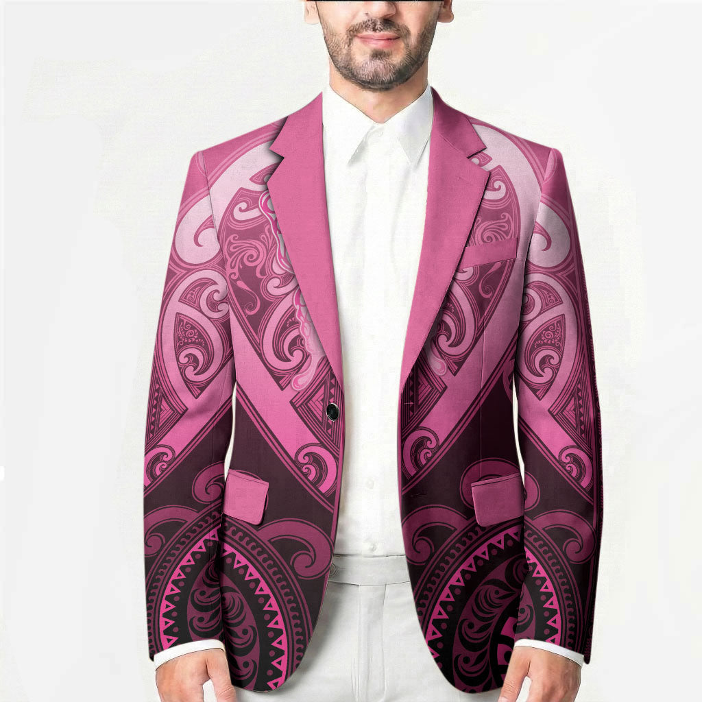 Aotearoa Breast Cancer Blazer Maori Tribal Pattern LT05 - Polynesian Pride