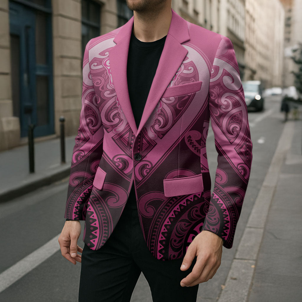 Aotearoa Breast Cancer Blazer Maori Tribal Pattern LT05 - Polynesian Pride