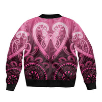 Aotearoa Breast Cancer Bomber Jacket Maori Tribal Pattern LT05 - Polynesian Pride