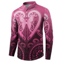 Aotearoa Breast Cancer Button Sweatshirt Maori Tribal Pattern LT05 - Polynesian Pride