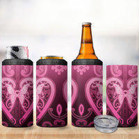 Aotearoa Breast Cancer 4 in 1 Can Cooler Tumbler Maori Tribal Pattern LT05 - Polynesian Pride