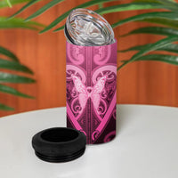 Aotearoa Breast Cancer 4 in 1 Can Cooler Tumbler Maori Tribal Pattern LT05 - Polynesian Pride