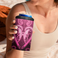Aotearoa Breast Cancer 4 in 1 Can Cooler Tumbler Maori Tribal Pattern LT05 - Polynesian Pride