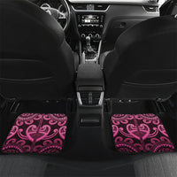 Aotearoa Breast Cancer Car Mats Maori Tribal Pattern LT05 Set 2pcs - Back Pink - Polynesian Pride
