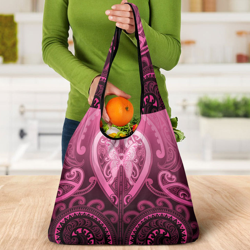 Aotearoa Breast Cancer Grocery Bag Maori Tribal Pattern LT05 - Polynesian Pride