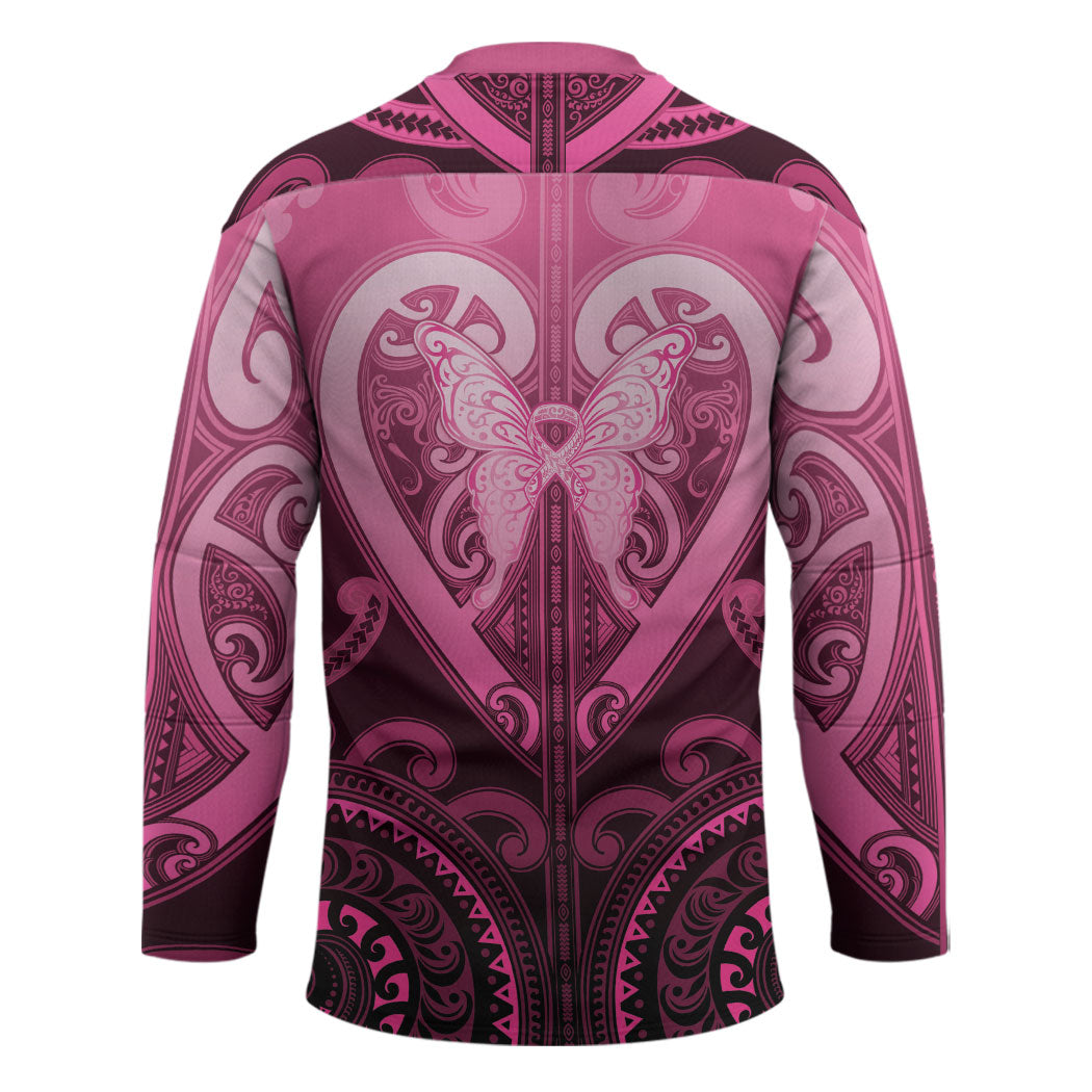 Aotearoa Breast Cancer Hockey Jersey Maori Tribal Pattern LT05 - Polynesian Pride