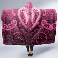 Aotearoa Breast Cancer Hooded Blanket Maori Tribal Pattern LT05 One Size Pink - Polynesian Pride