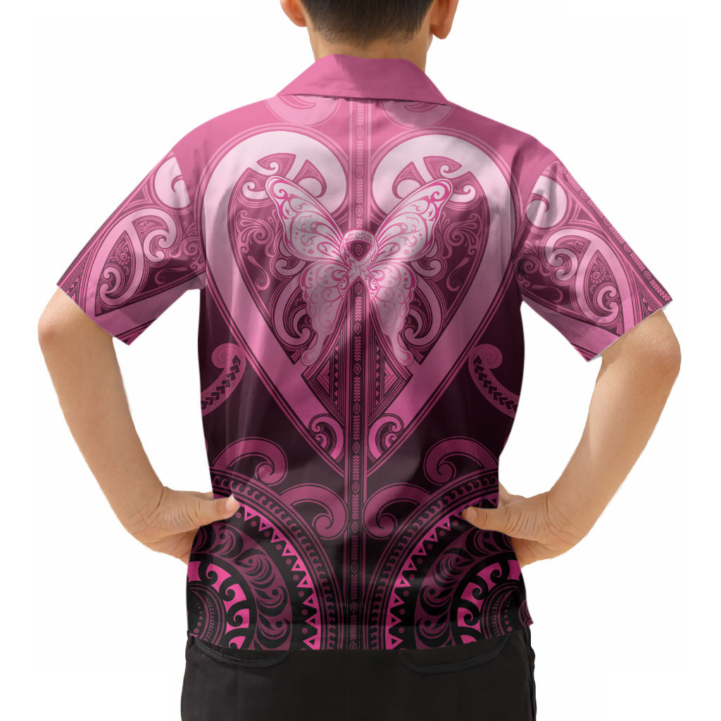 Aotearoa Breast Cancer Kid Hawaiian Shirt Maori Tribal Pattern LT05 - Polynesian Pride