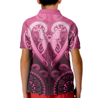 Aotearoa Breast Cancer Kid Polo Shirt Maori Tribal Pattern LT05 - Polynesian Pride