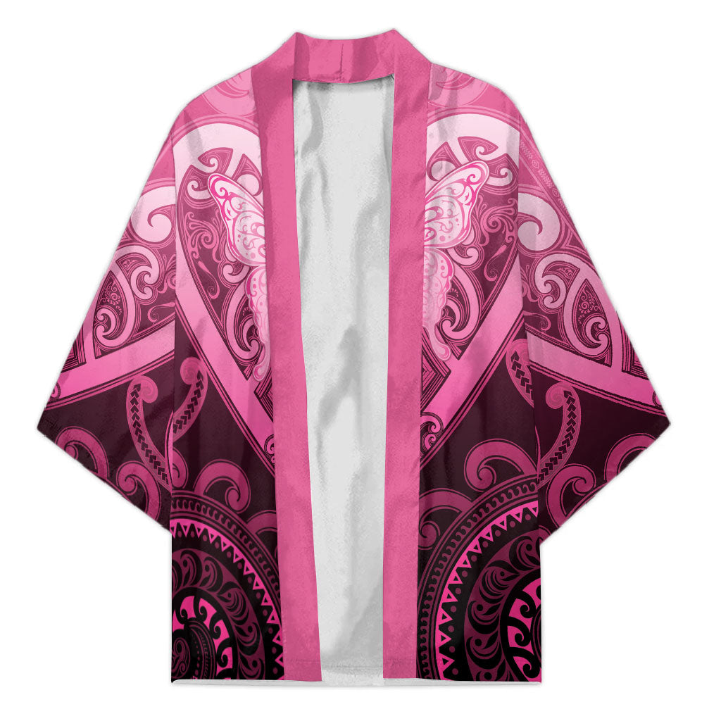 Aotearoa Breast Cancer Kimono Maori Tribal Pattern LT05 Unisex Pink - Polynesian Pride