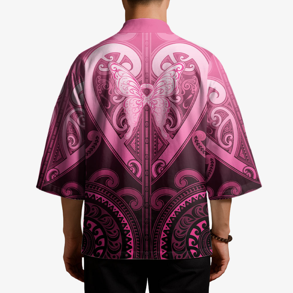 Aotearoa Breast Cancer Kimono Maori Tribal Pattern LT05 - Polynesian Pride