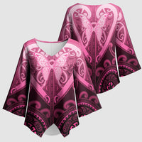 Aotearoa Breast Cancer Kimono Sleeve Blouse Maori Tribal Pattern LT05 - Polynesian Pride