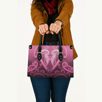 Aotearoa Breast Cancer Leather Bag Maori Tribal Pattern LT05 - Polynesian Pride