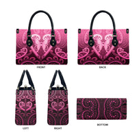 Aotearoa Breast Cancer Leather Bag Maori Tribal Pattern LT05 - Polynesian Pride
