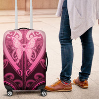 Aotearoa Breast Cancer Luggage Cover Maori Tribal Pattern LT05 Pink - Polynesian Pride