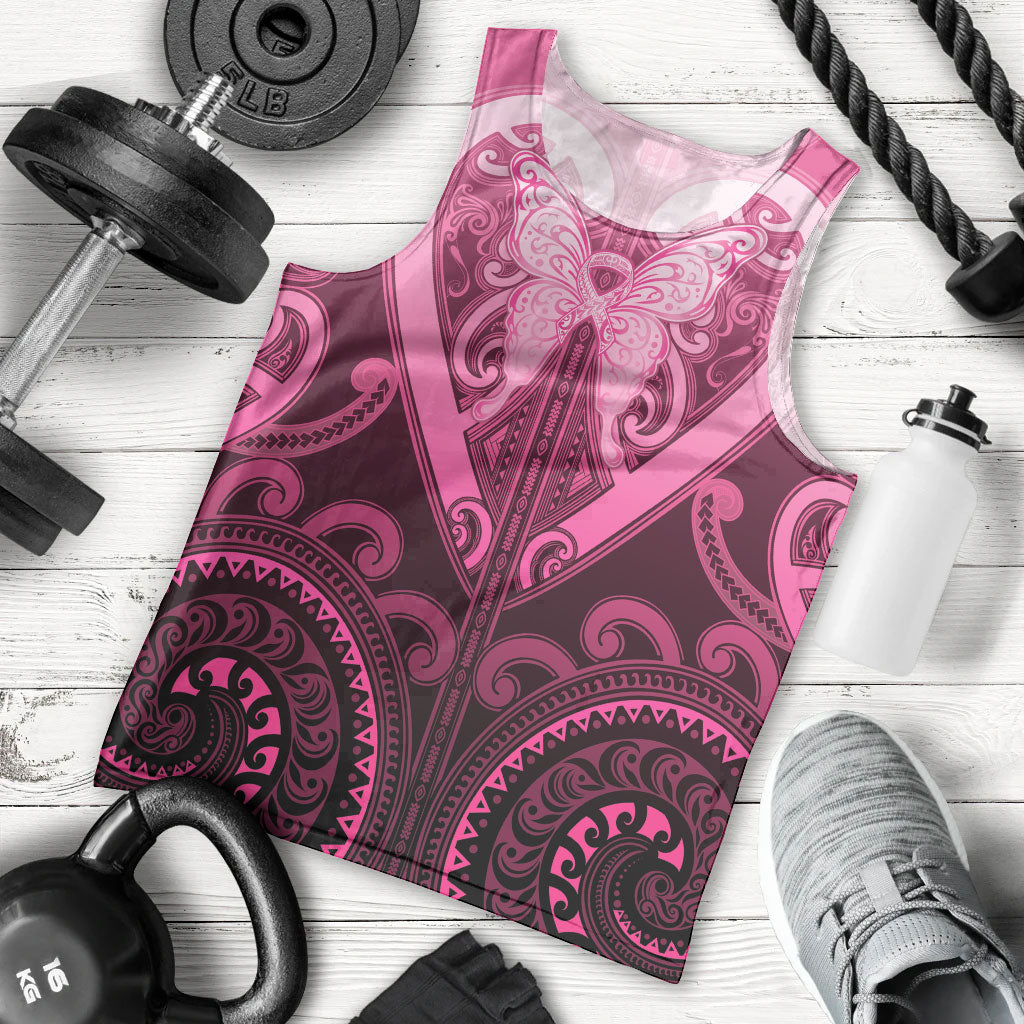 Aotearoa Breast Cancer Men Tank Top Maori Tribal Pattern LT05 - Polynesian Pride