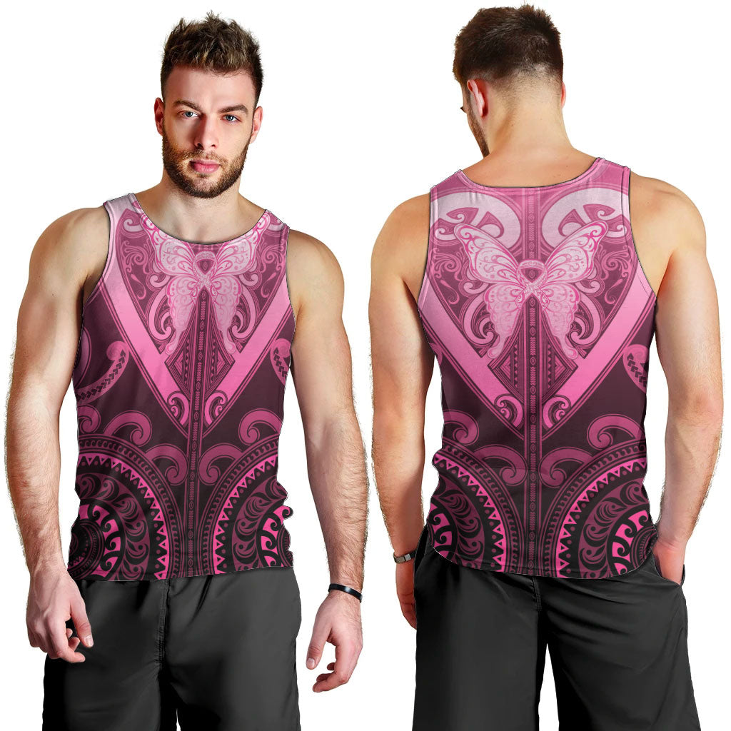 Aotearoa Breast Cancer Men Tank Top Maori Tribal Pattern LT05 - Polynesian Pride