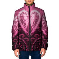 Aotearoa Breast Cancer Padded Jacket Maori Tribal Pattern LT05 Men Pink - Polynesian Pride