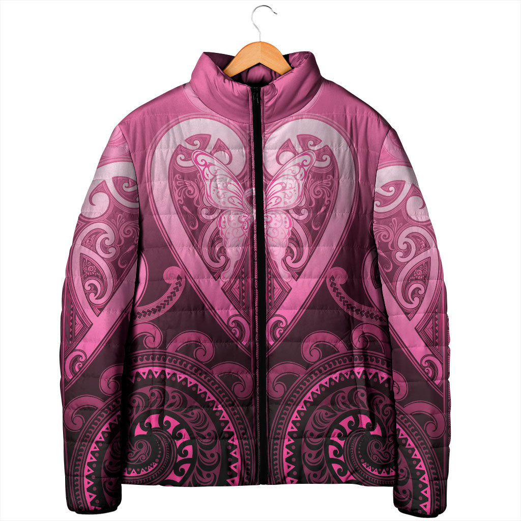 Aotearoa Breast Cancer Padded Jacket Maori Tribal Pattern LT05 - Polynesian Pride