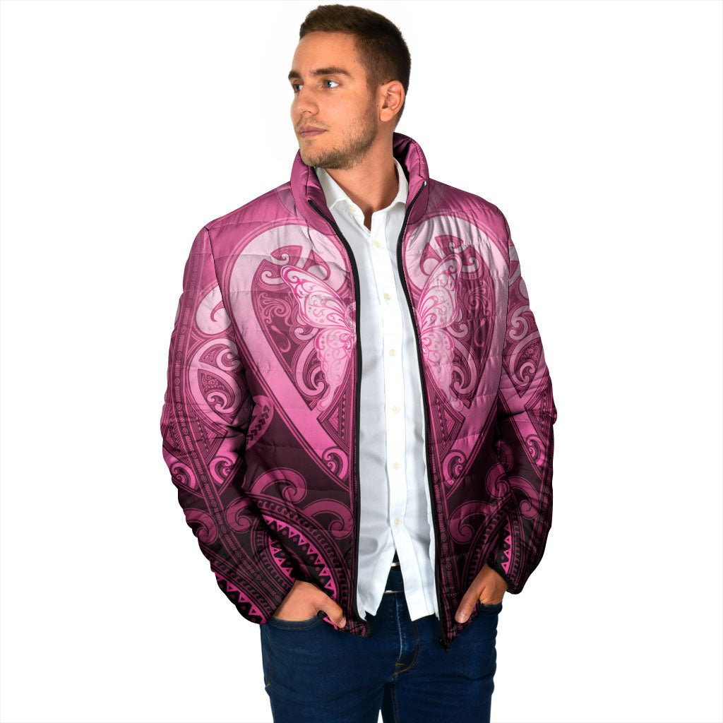Aotearoa Breast Cancer Padded Jacket Maori Tribal Pattern LT05 - Polynesian Pride