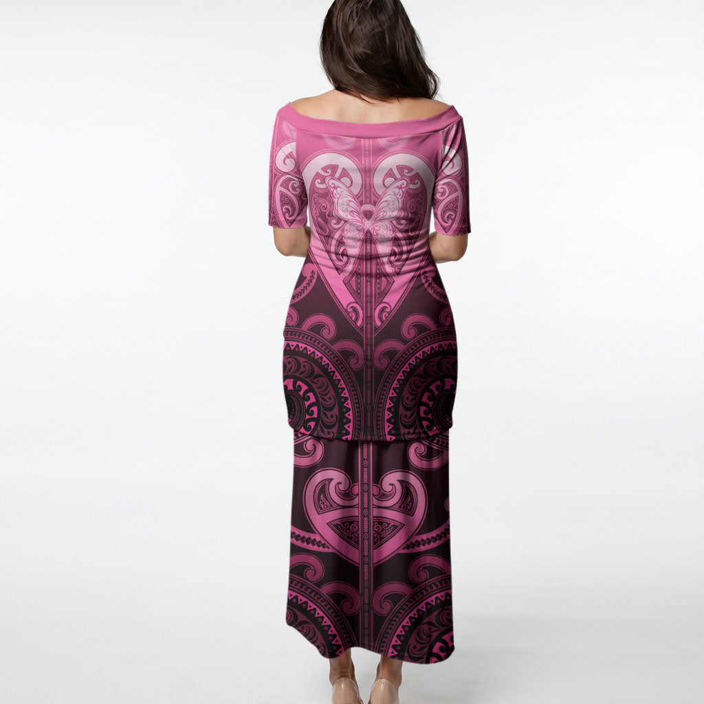 Aotearoa Breast Cancer Puletasi Maori Tribal Pattern LT05 - Polynesian Pride