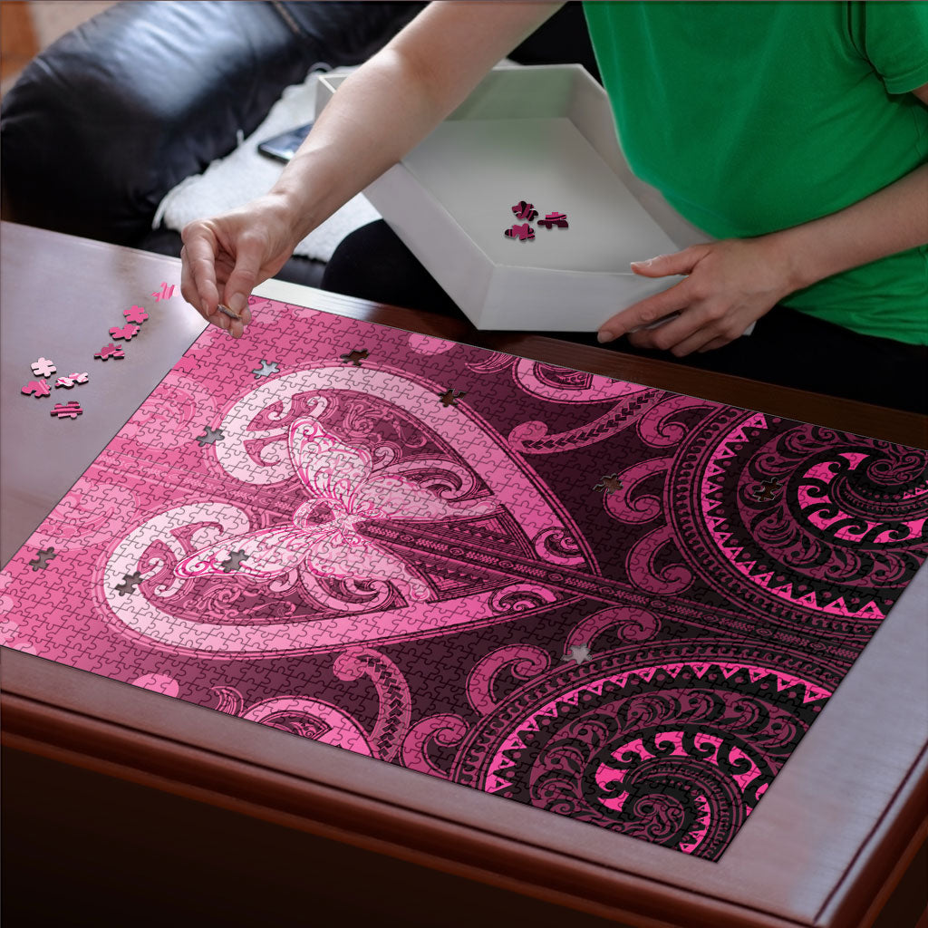 Aotearoa Breast Cancer Puzzle Maori Tribal Pattern LT05 - Polynesian Pride