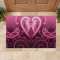 Aotearoa Breast Cancer Rubber Doormat Maori Tribal Pattern LT05 Pink - Polynesian Pride