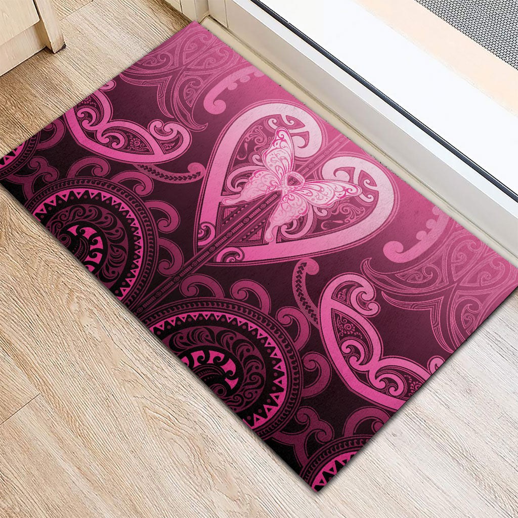 Aotearoa Breast Cancer Rubber Doormat Maori Tribal Pattern LT05 - Polynesian Pride