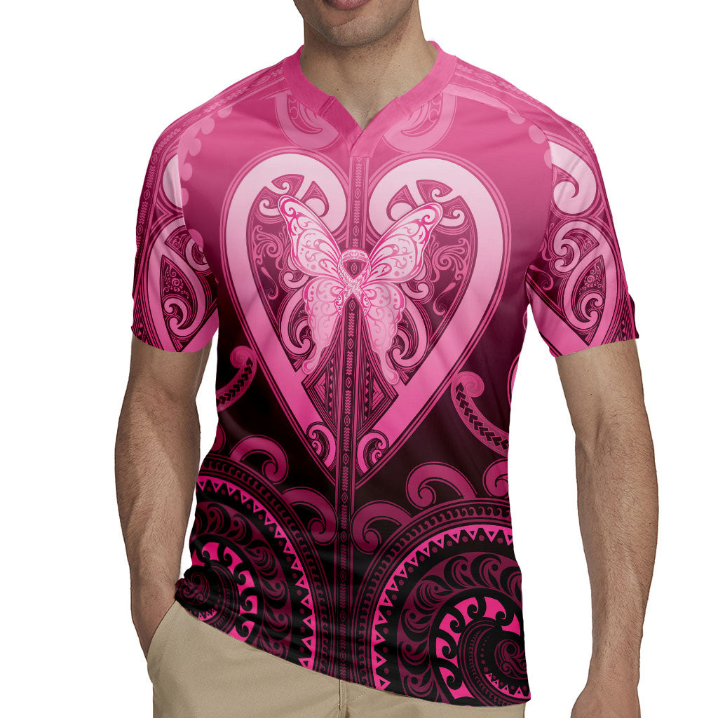 Aotearoa Breast Cancer Rugby Jersey Maori Tribal Pattern LT05 - Polynesian Pride